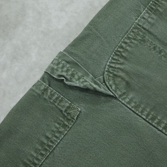 Vintage Y2K Carhartt B144 OLV Olive Green Carpenter Short Workwear 32x7.5 - Picture 4 of 11